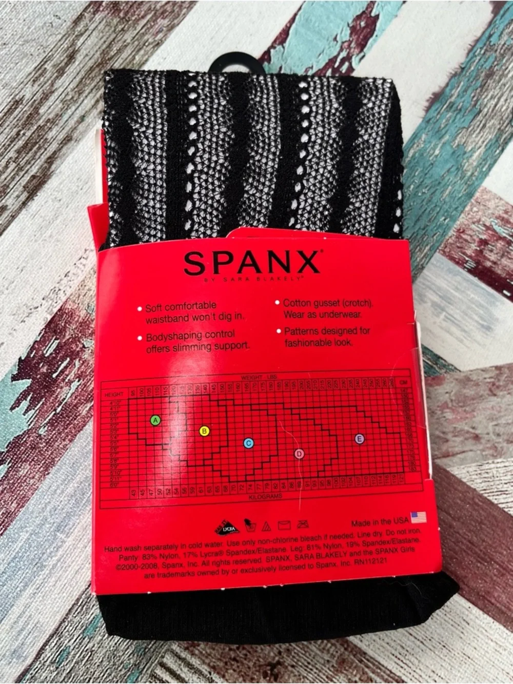 SPANX NIB Tight End Tights Patterned Black Bodyshaping Comfy Waist Sexy Size B - Picture 2 of 5
